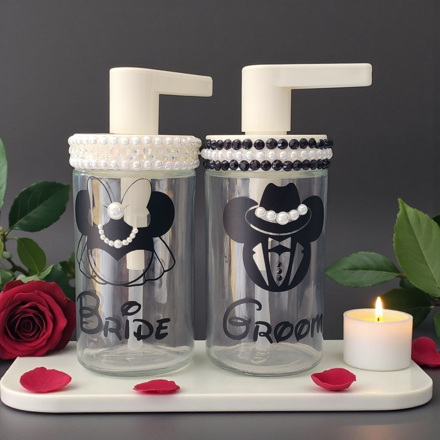 Bride & Groom Mouse Themed Liquid Dispensers