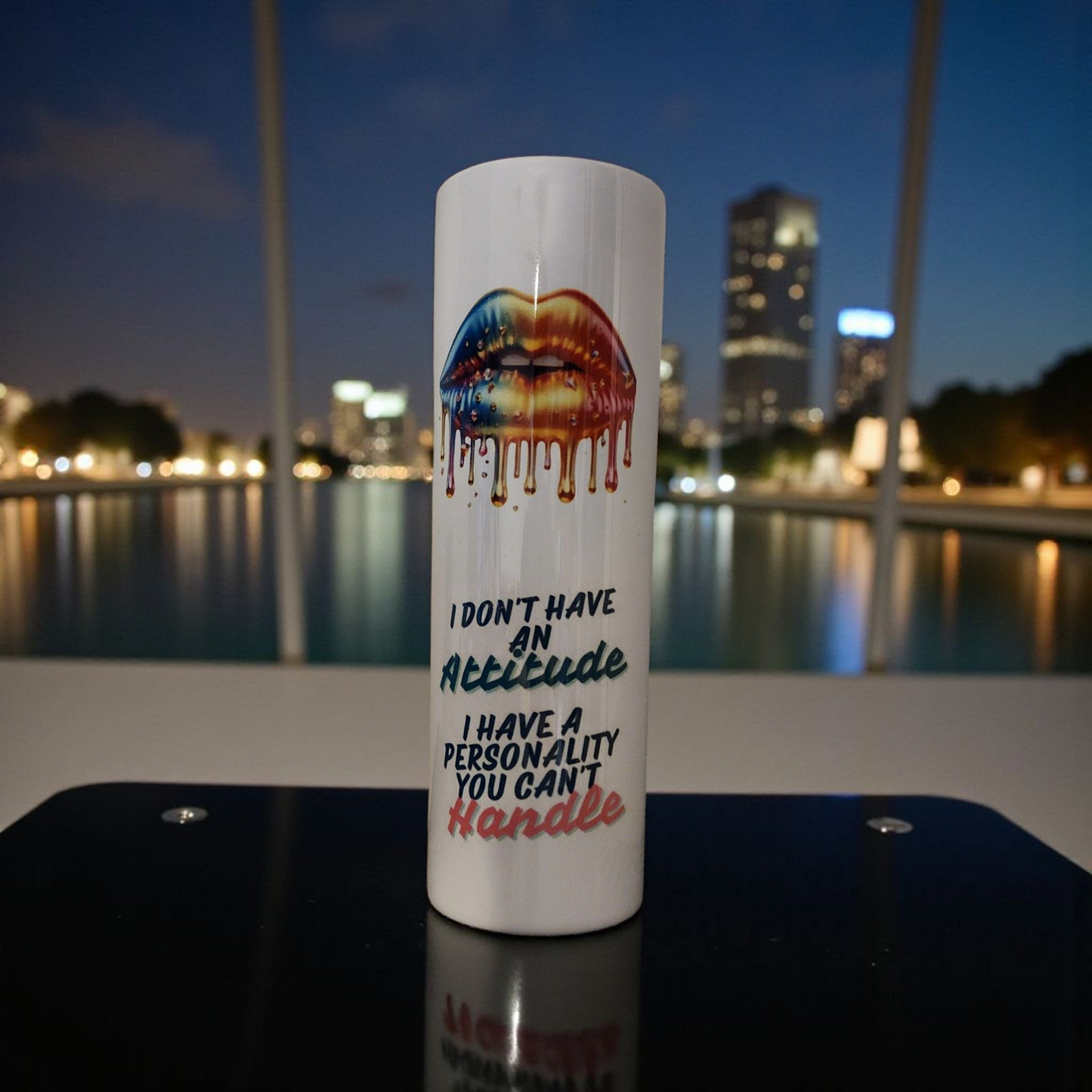 Multi-Color Dripping Lips with Quote