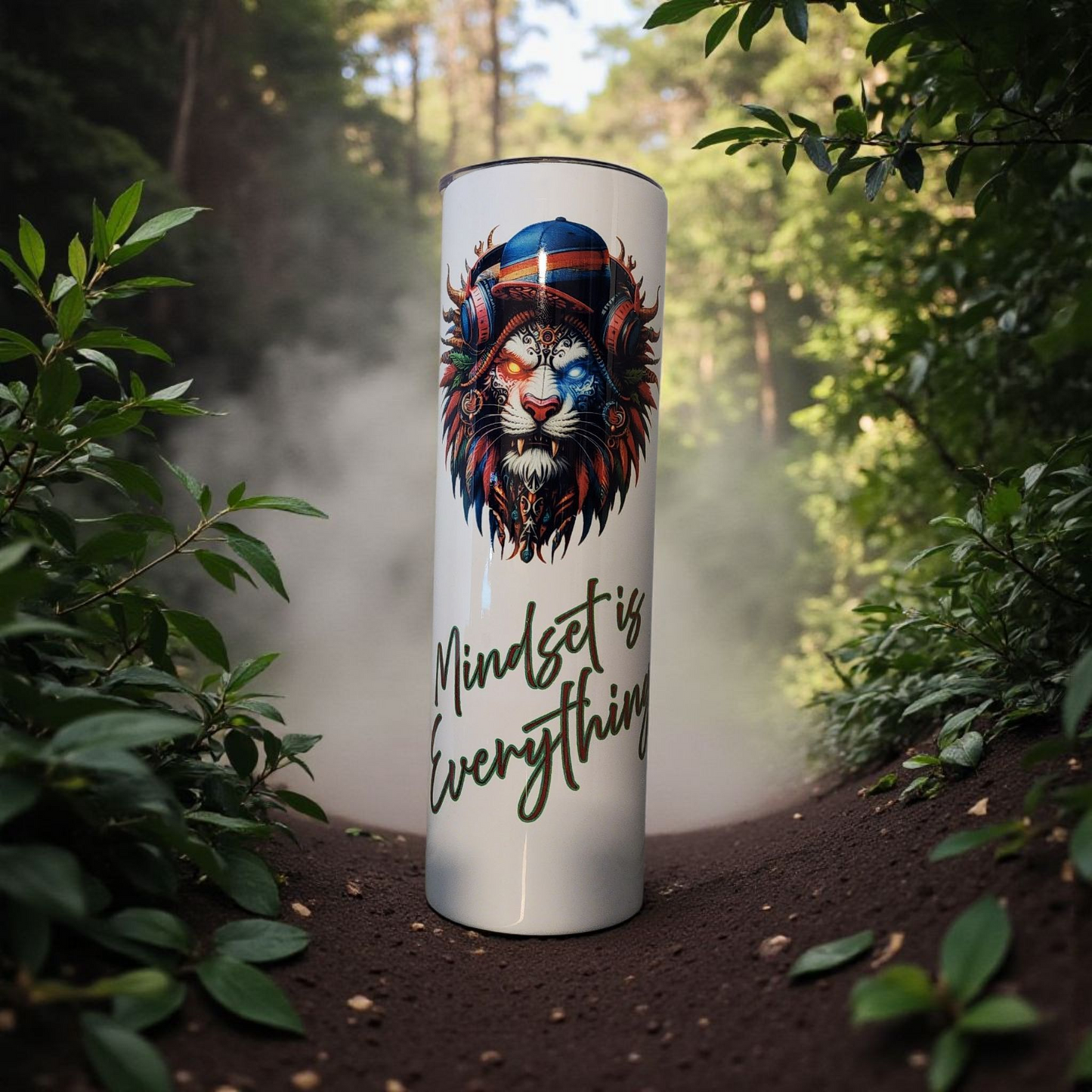 "Mindset is Everything" with Multi-Color Lion Tumbler