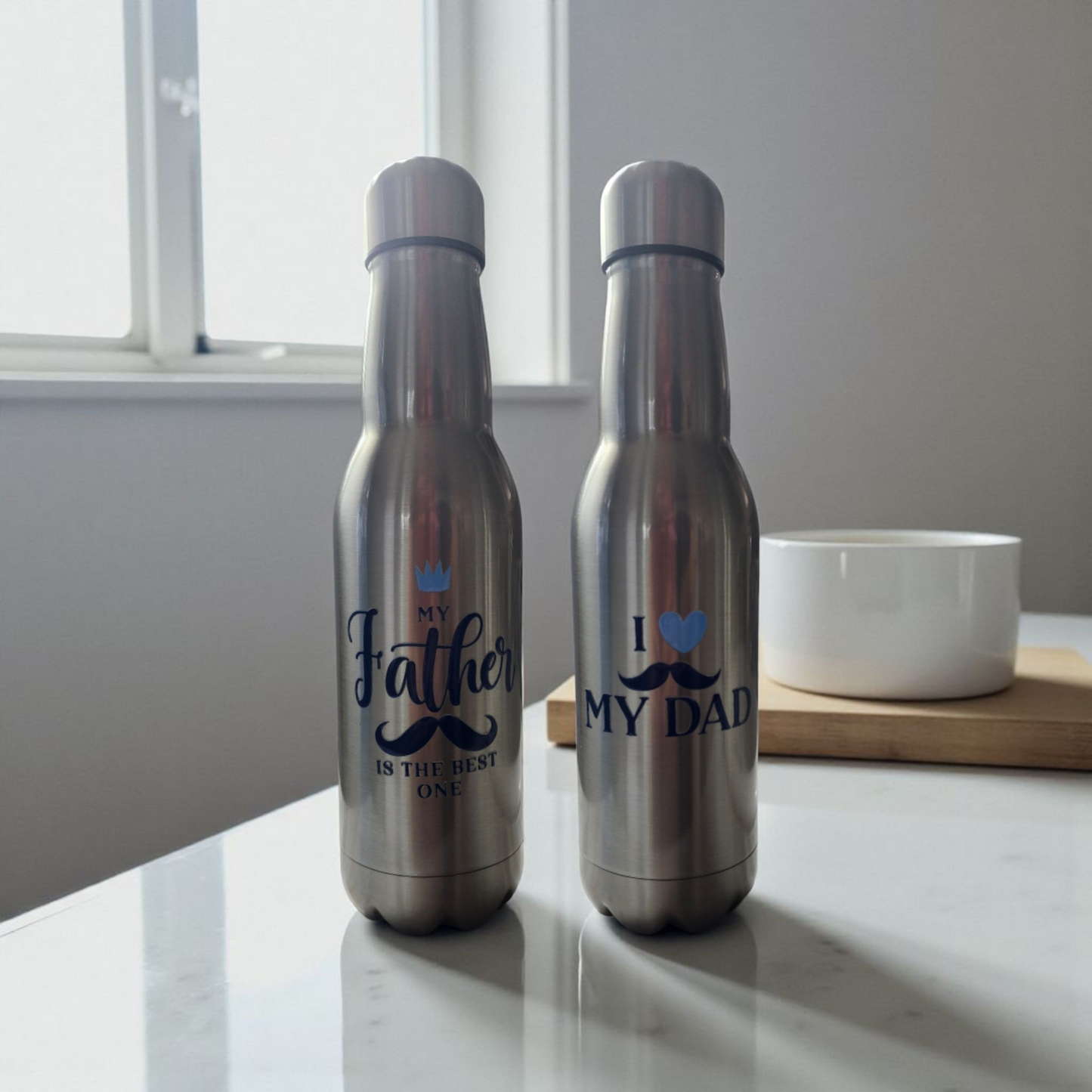 "My Father is the Best One and I Love My Dad" Beer Bottle