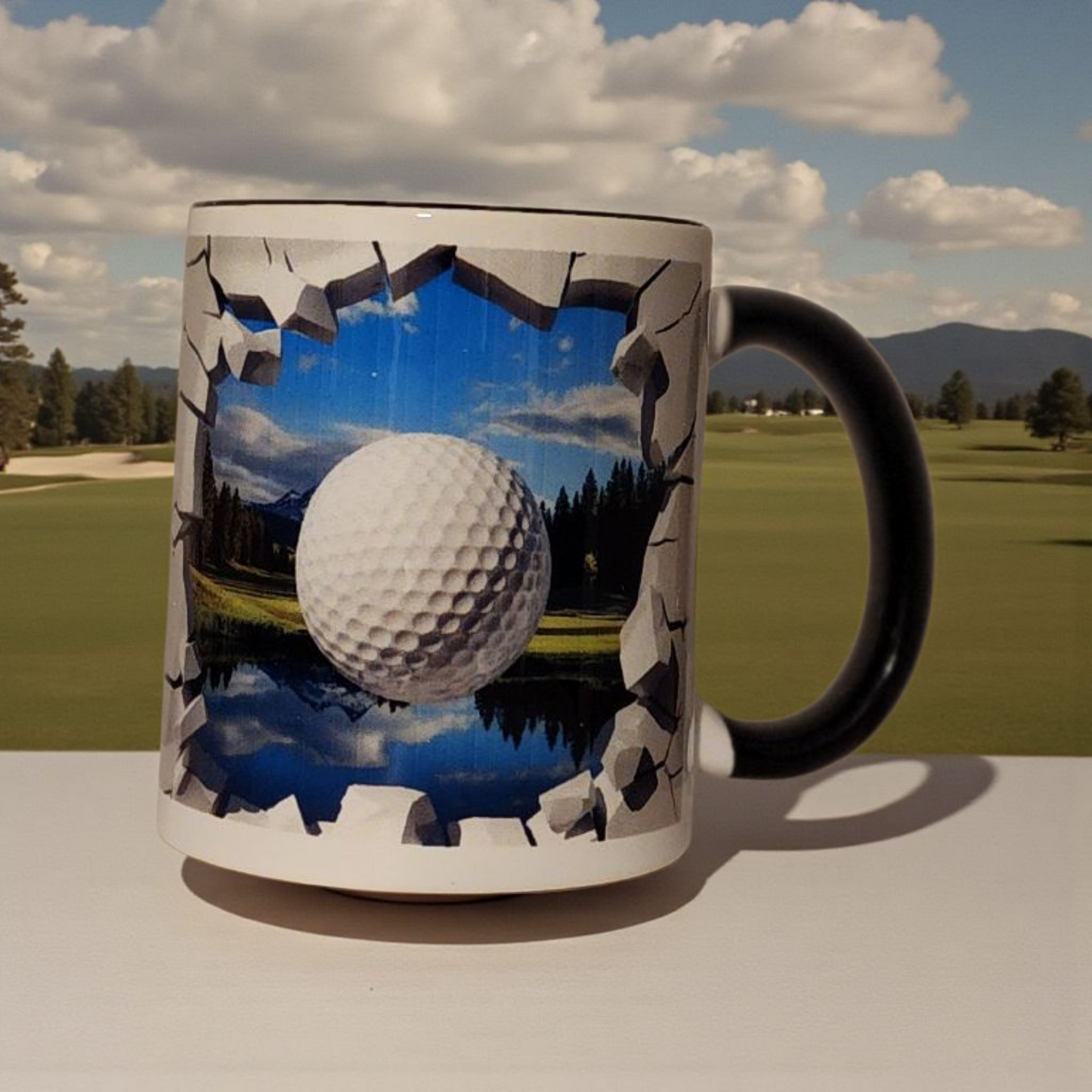 3D Golf Ball 11 oz Mug