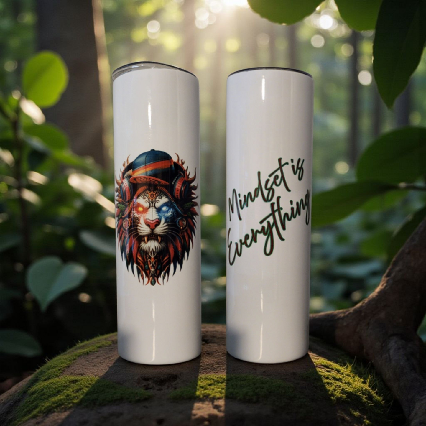"Mindset is Everything" with Multi-Color Lion Tumbler