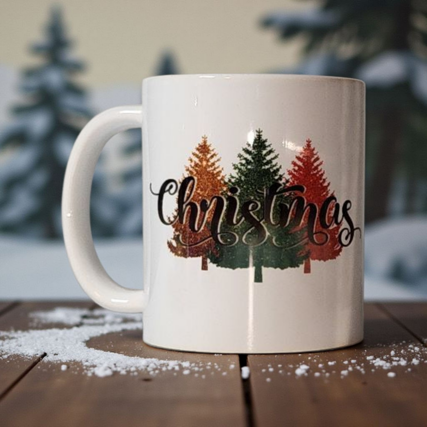 Multi-Color Christmas Trees 11 oz Mugs