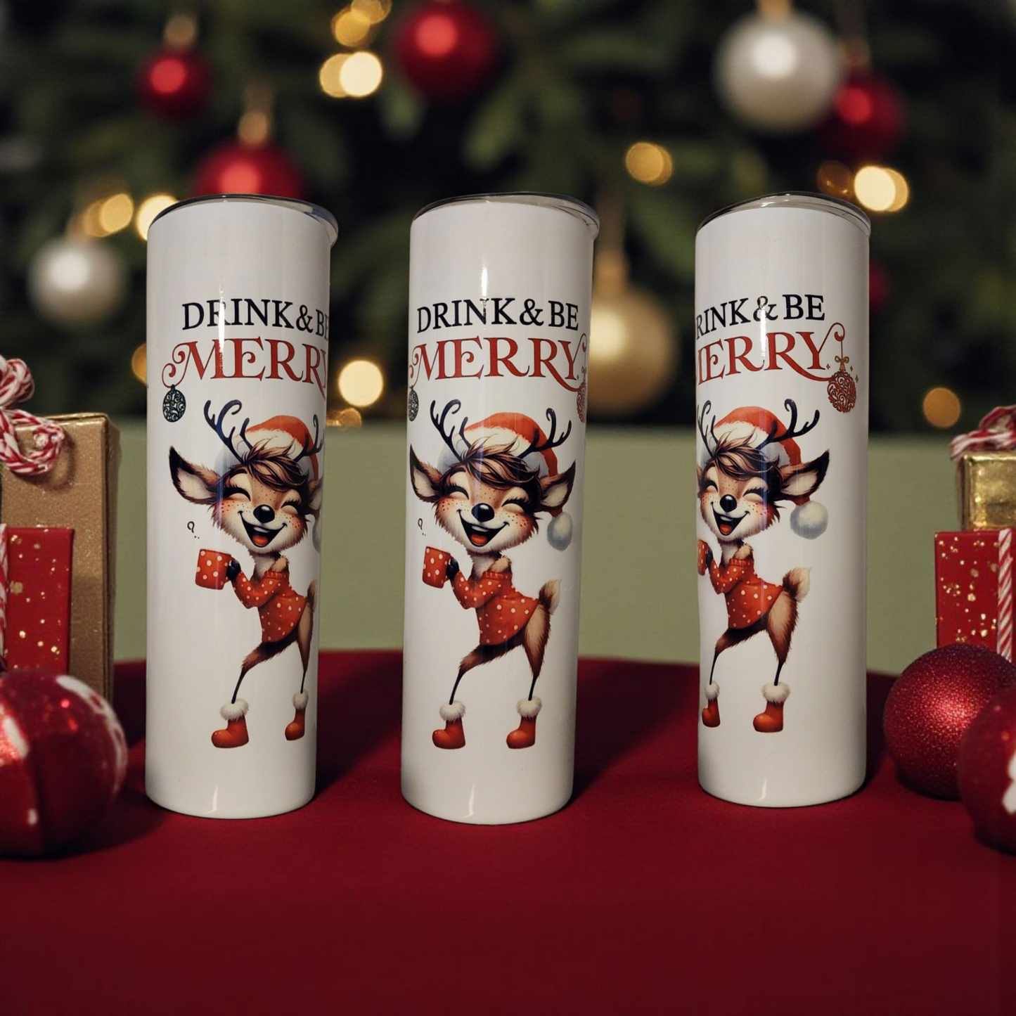 "Drink & Be Merry" with Female Deer