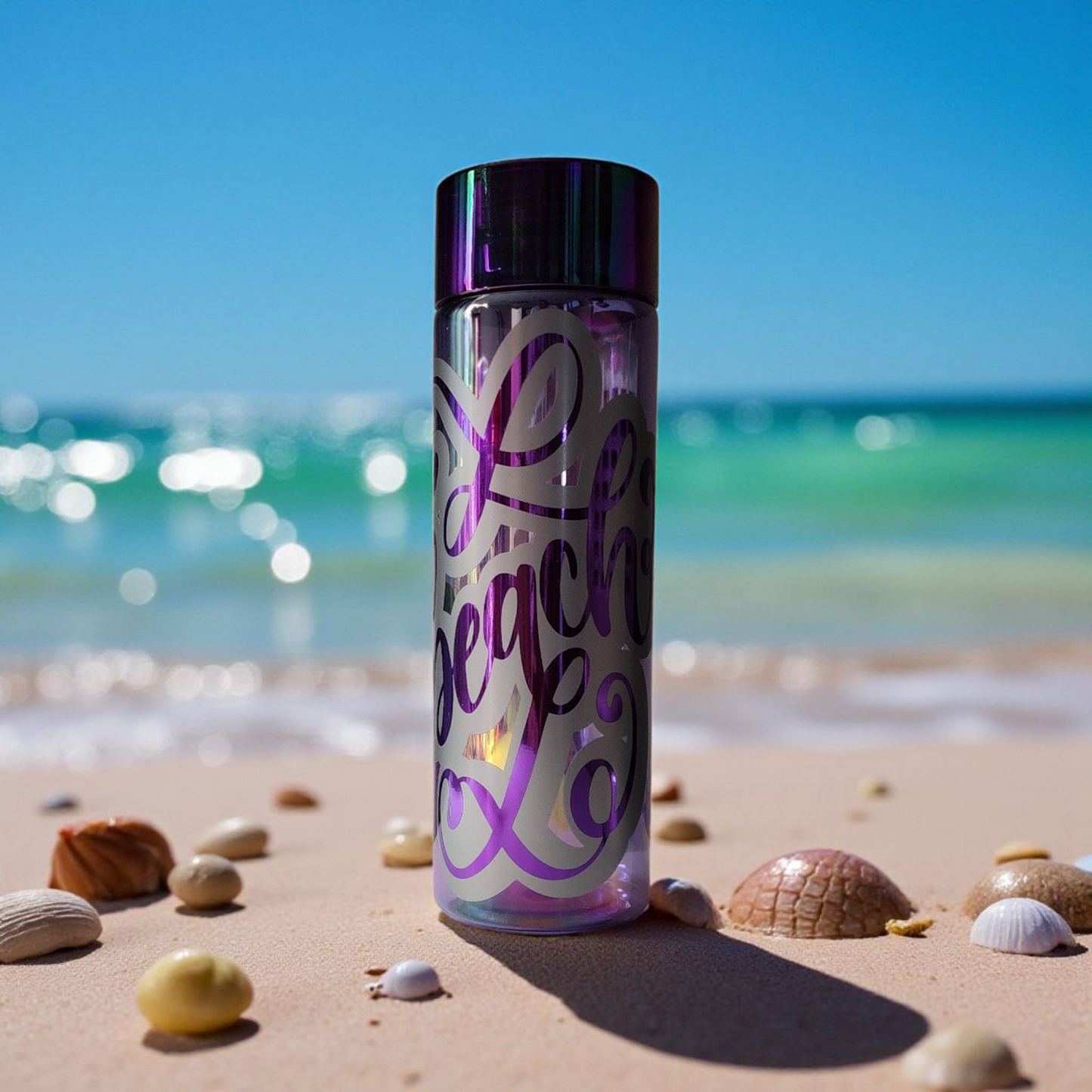Purple "Beach" Water Bottle