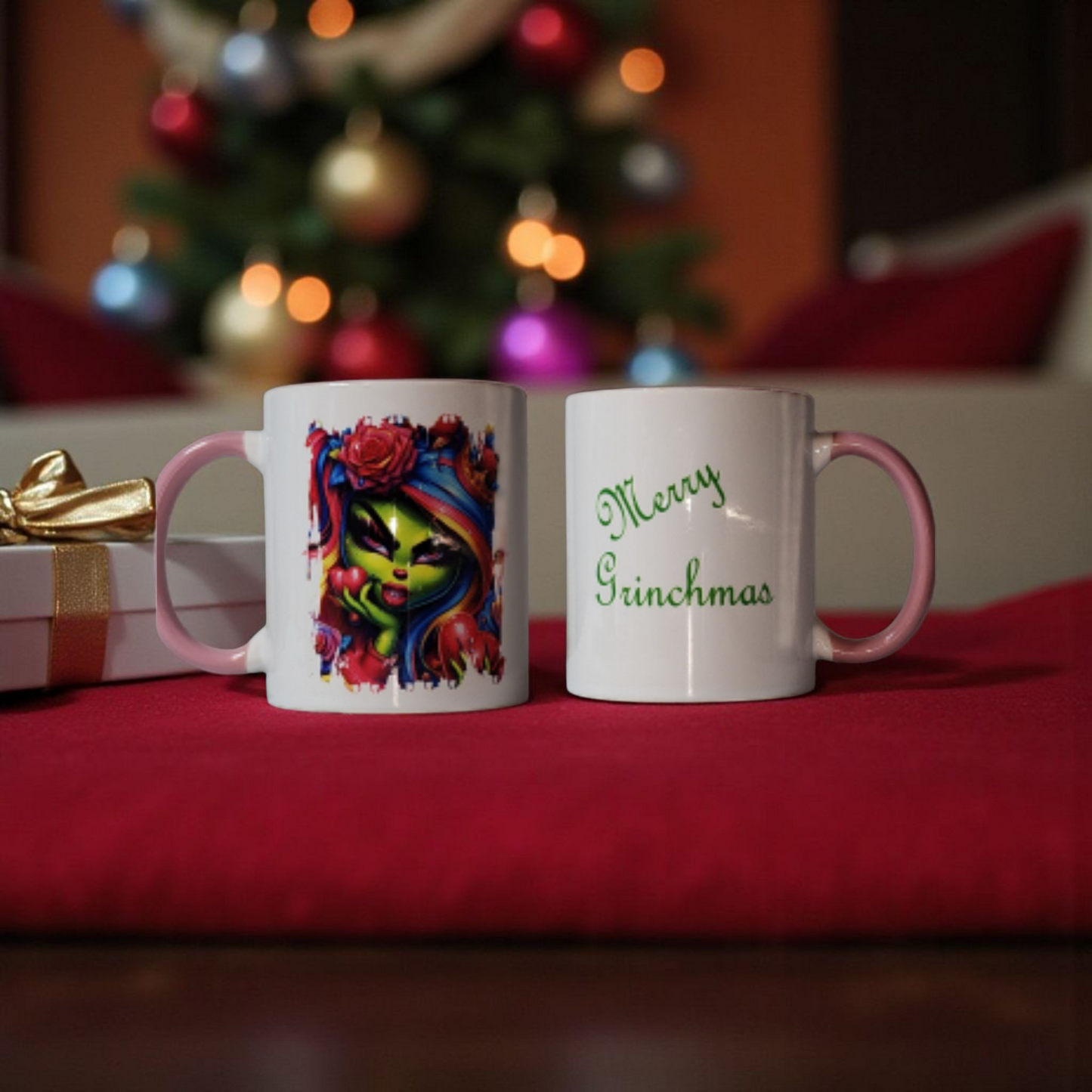 "Merry Grinchmas" with Female Character 11 oz Mug