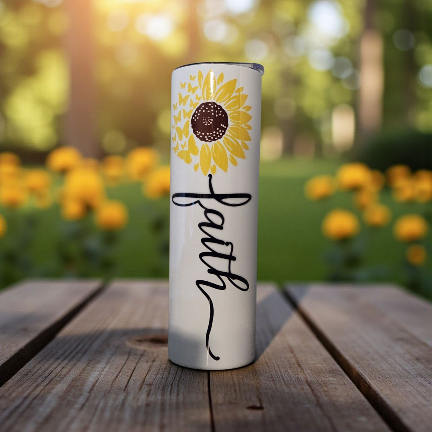 Sunflower with Faith Stem Tumbler