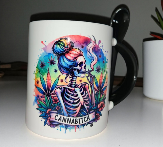 Black Cannabitch Skeleton 11 oz Mug