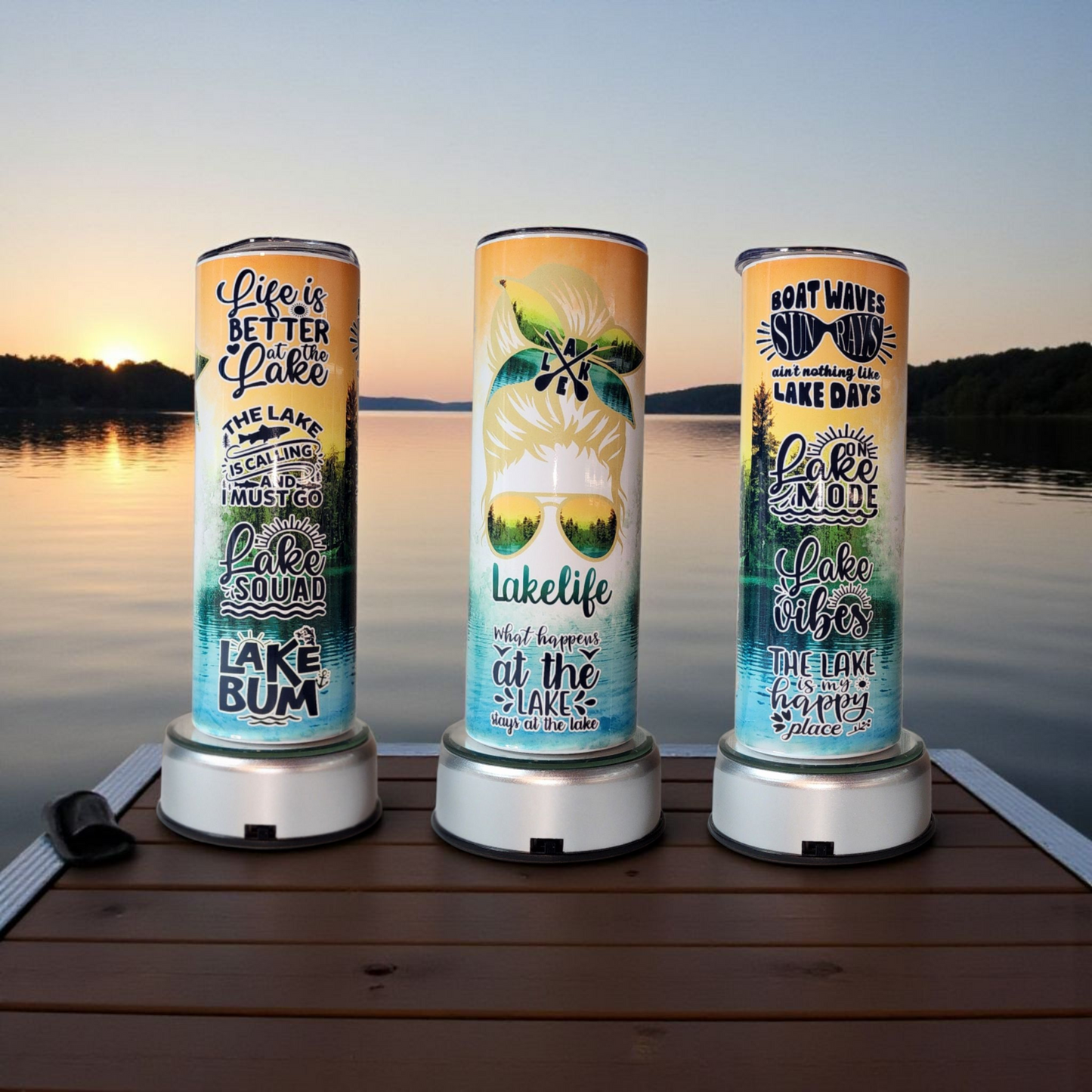 Woman Silhouette with Bun and Lake Life Quotes