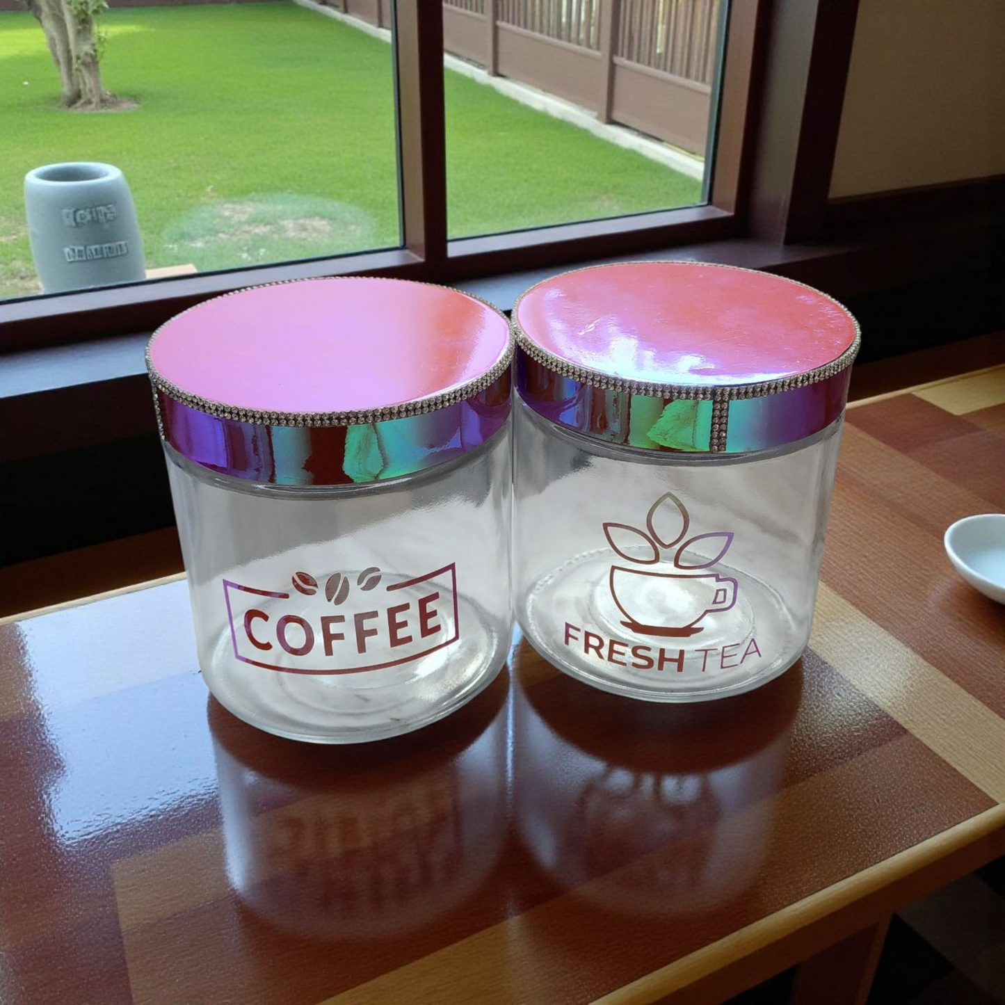 Coffee and Tea Glass Canister Set