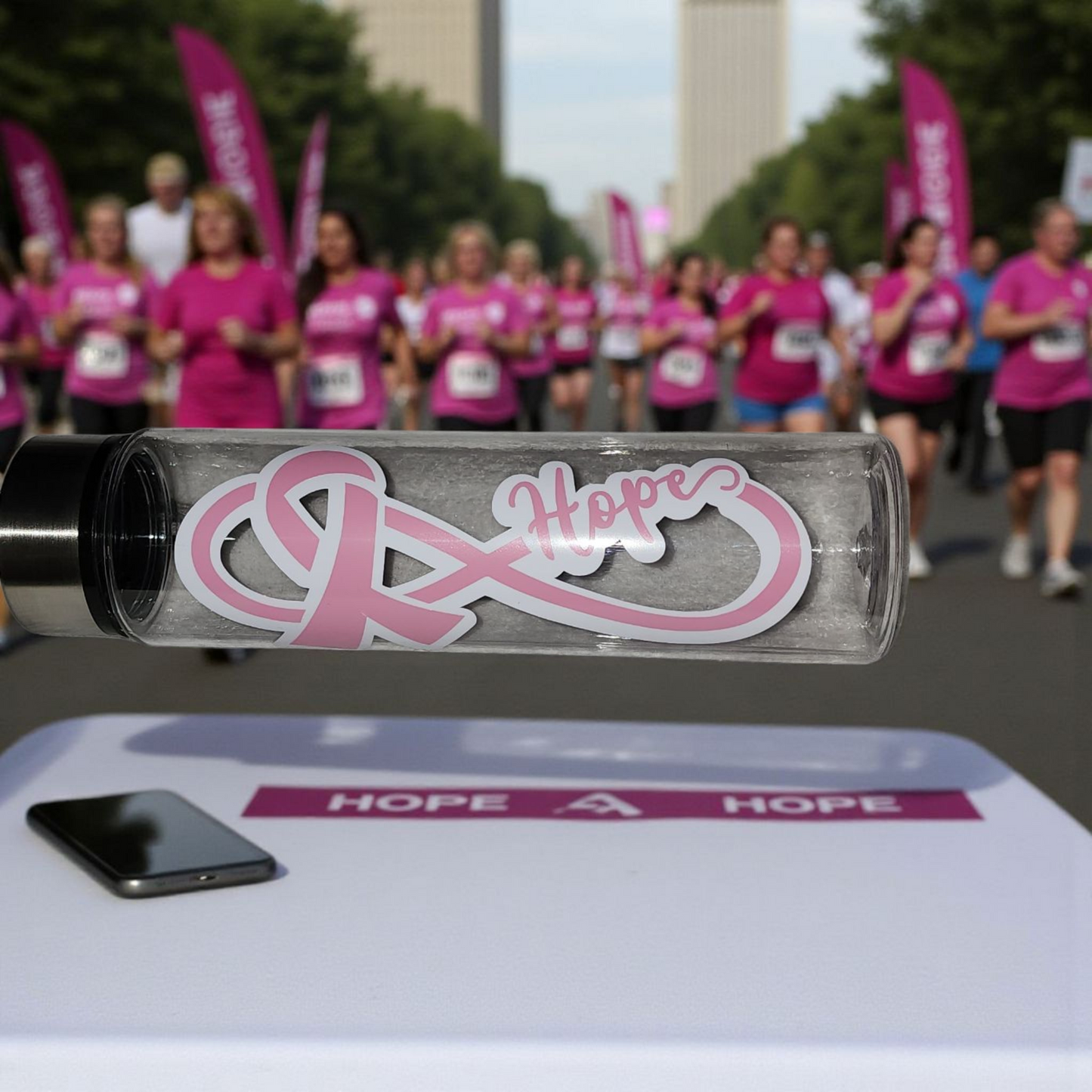 Breast Cancer Hope with Ribbon