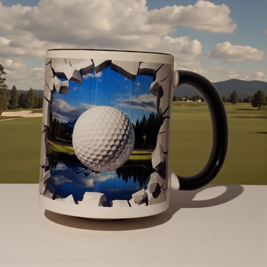 3D Golf Ball 11 oz Mug