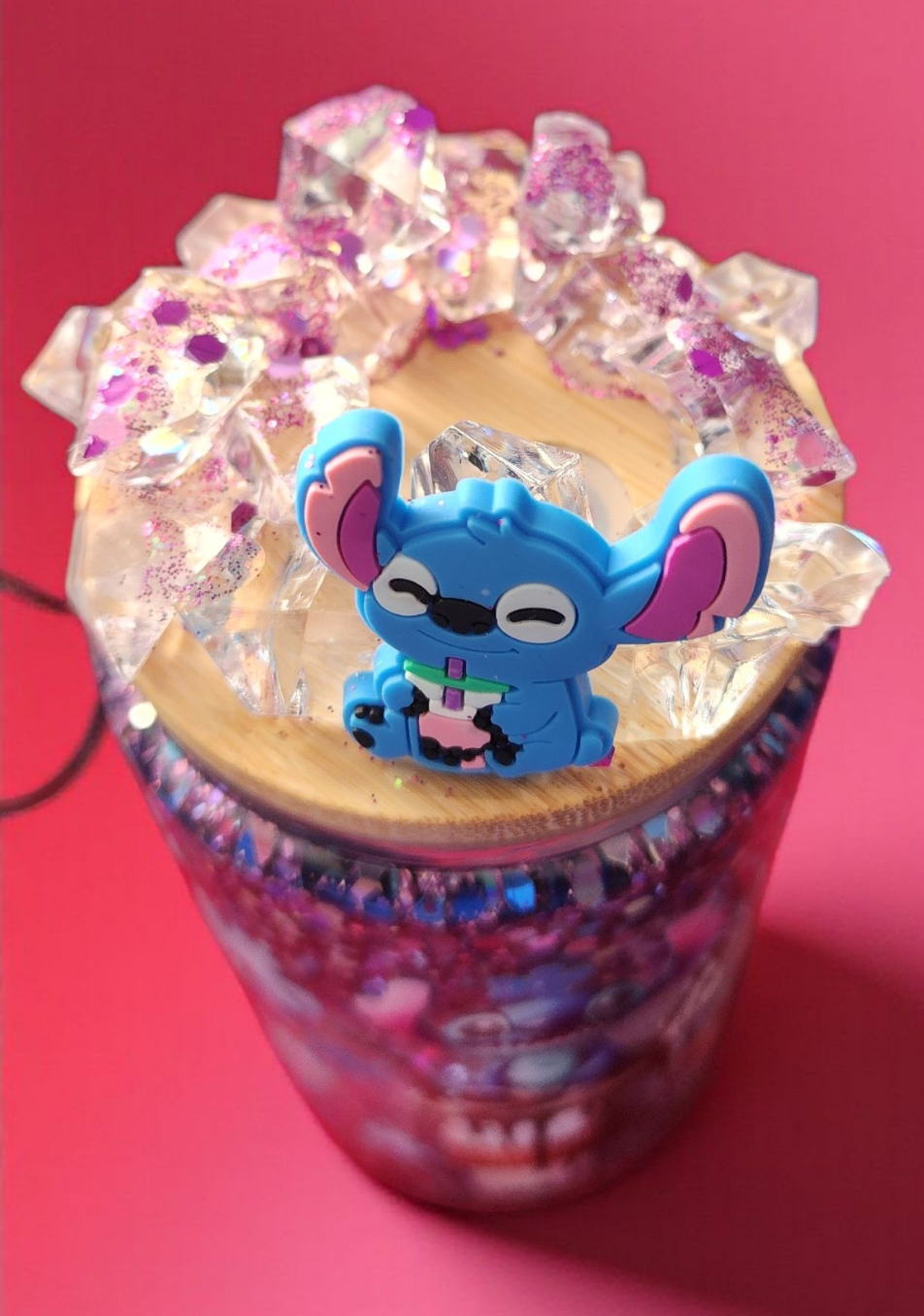 St**ch Theme Glass Snowglobe Can Tumbler