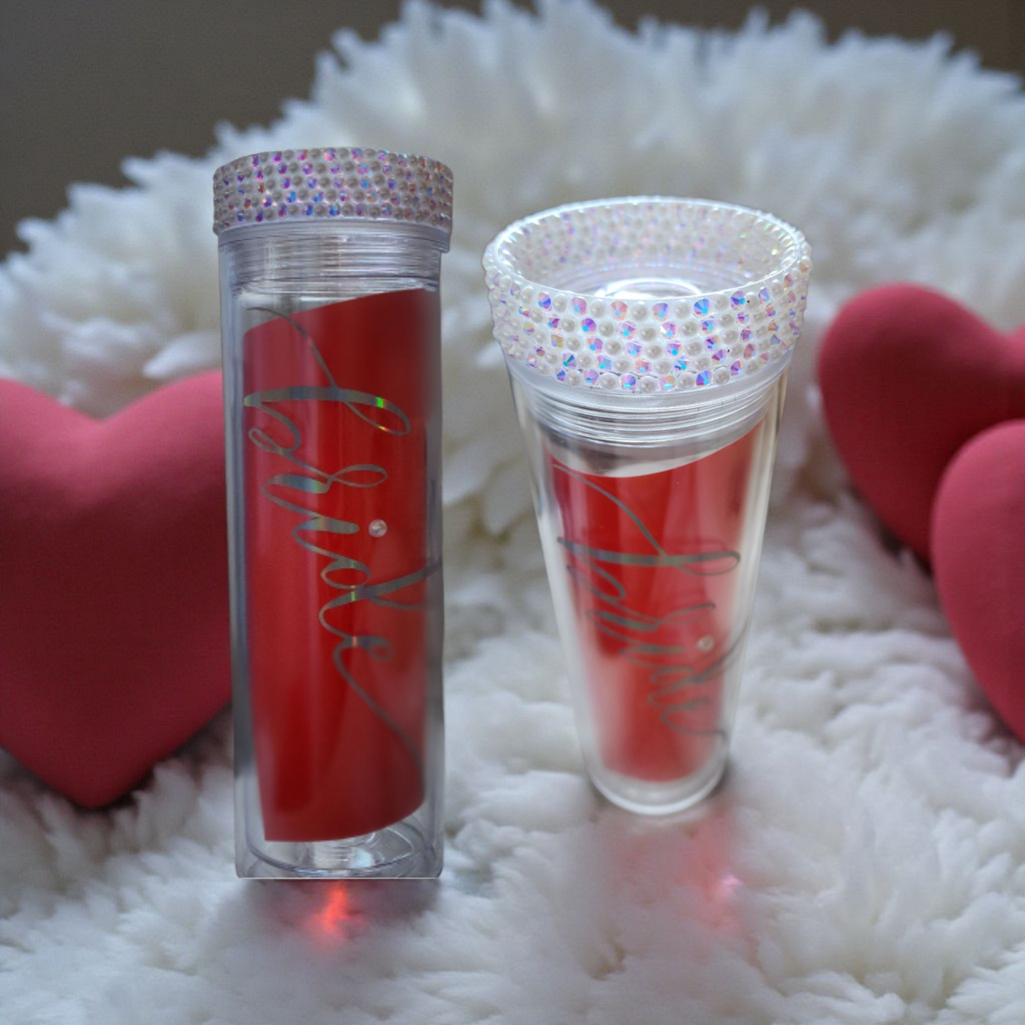 "bride" with white pearls lid