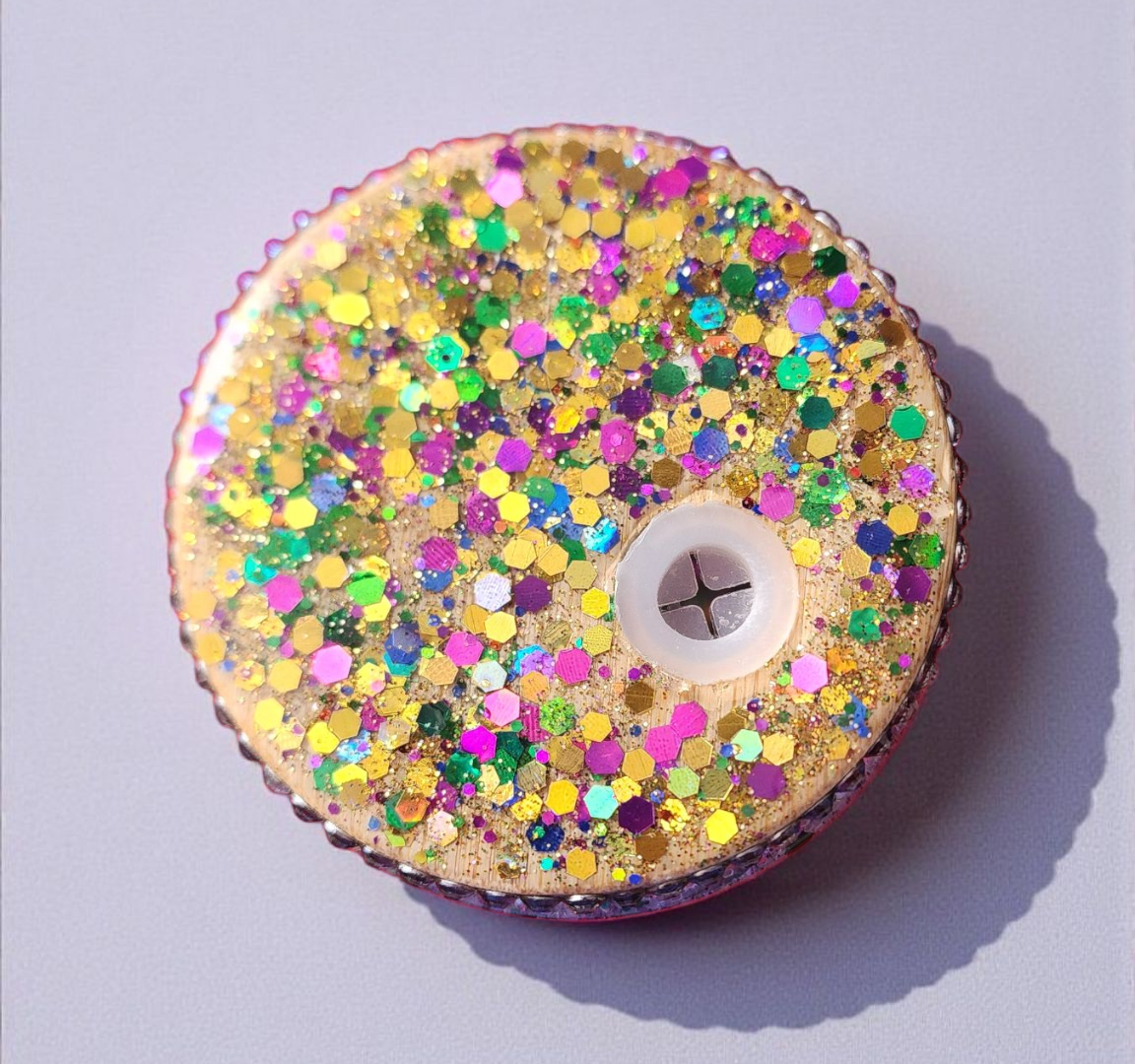 Mardi Gras Glass Snowglobe Can Tumbler