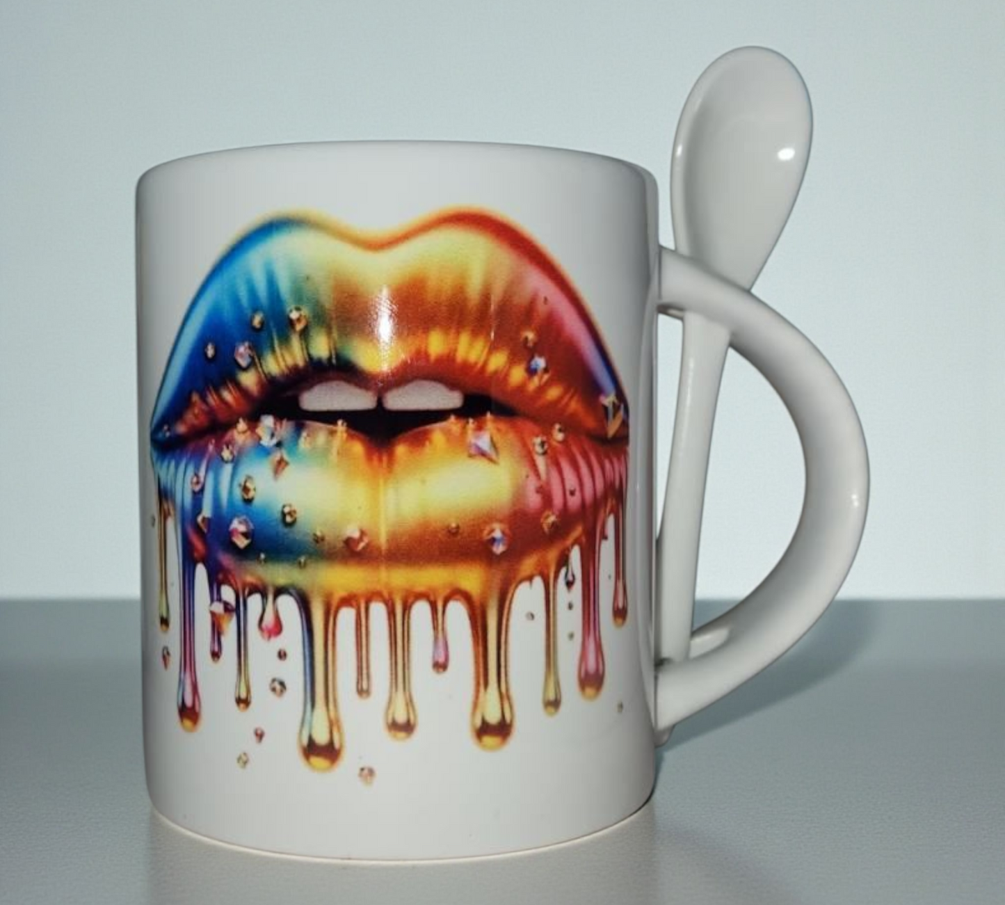 Metallic Dripping Lips 11 oz Mug