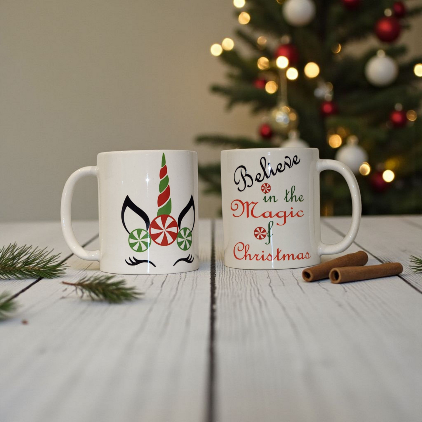 Christmas Unicorn "Believe in the Magic of Christmas" 11 oz Mug