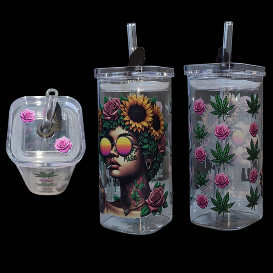 Cannibis Woman with Leaves and Flowers